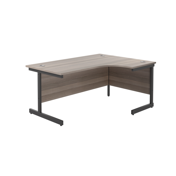 Single Upright Right Hand Radial Desk (FSC) | 1800 X 1200 | Grey Oak/Black