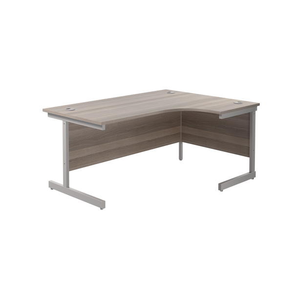 Single Upright Right Hand Radial Desk (FSC) | 1800 X 1200 | Grey Oak/Silver
