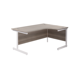 Single Upright Right Hand Radial Desk (FSC) | 1800 X 1200 | Grey Oak/White