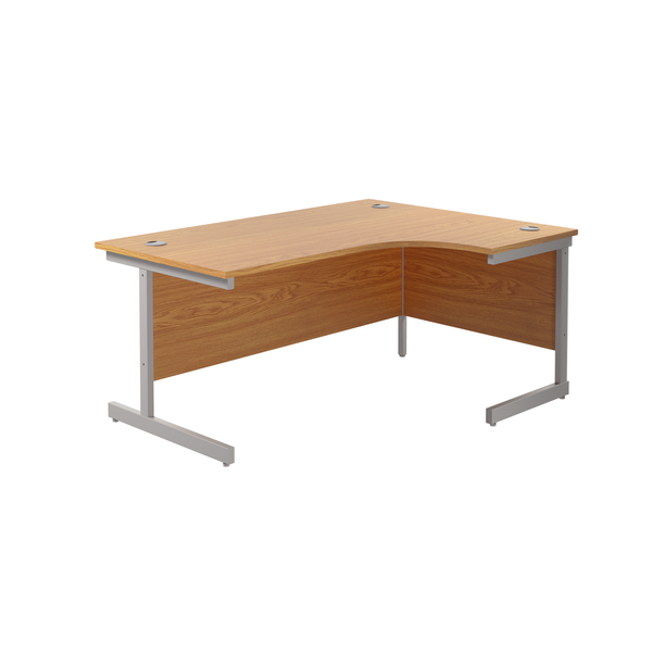 Single Upright Right Hand Radial Desk (FSC) | 1800 X 1200 | Nova Oak/Silver