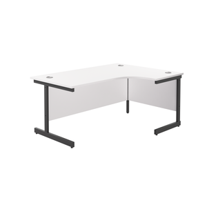 Single Upright Right Hand Radial Desk (FSC) | 1800 X 1200 | White/Black