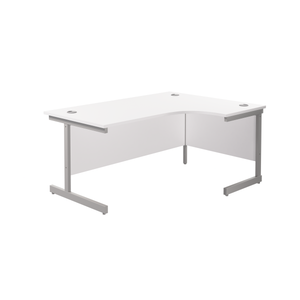 Single Upright Right Hand Radial Desk (FSC) | 1800 X 1200 | White/Silver