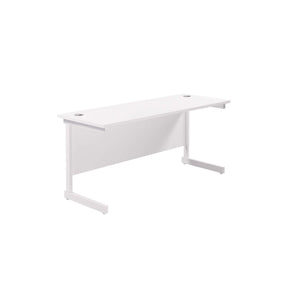 Single Upright Rectangular Desk: 600mm Deep (FSC) | 1800 X 600 | White/White