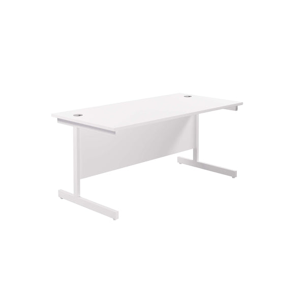 Single Upright Rectangular Desk: 800mm Deep (FSC) | 1800 X 800 | White/White
