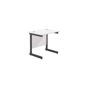 Single Upright Rectangular Desk: 600mm Deep (FSC) | 800 X 600 | White/Black