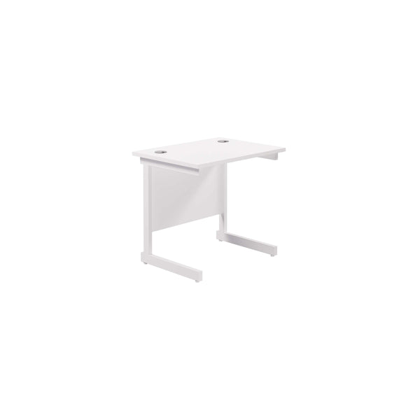 Single Upright Rectangular Desk: 600mm Deep (FSC) | 800 X 600 | White/White