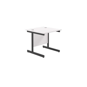 Single Upright Rectangular Desk: 800mm Deep (FSC) | 800 X 800 | White/Black