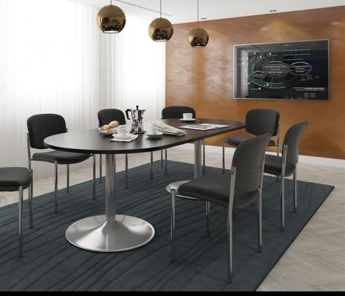 SAVOY Meeting Room / Conference Table with Silver Base