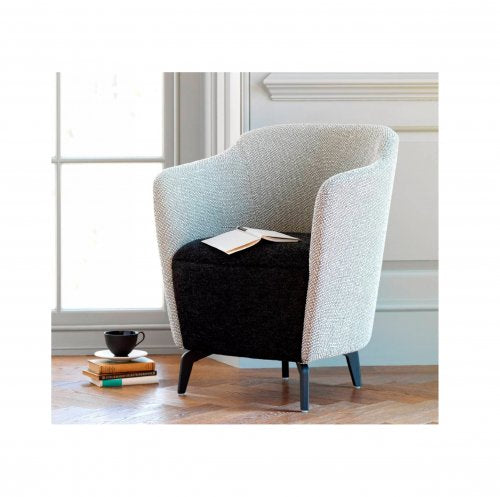SOLACE Tub Chair with Tapered Polished Chrome Legs