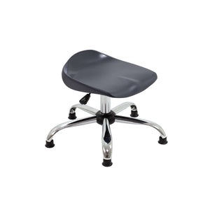 Titan Swivel Junior Stool with Chrome Base and Glides | Size 5-6 | Charcoal/Chrome