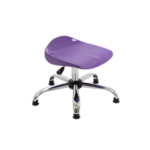 Titan Swivel Junior Stool with Chrome Base and Glides | Size 5-6 | Purple/Chrome