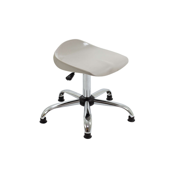 Titan Swivel Senior Stool with Chrome Base and Glides | Size 5-6 | Grey/Chrome
