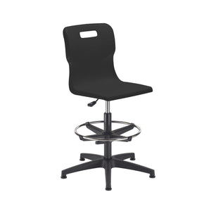 Titan Swivel Senior Chair with Plastic Base, Castors and D-Kit | Size 5-6 | Adjustable D-Kit | Black/Black