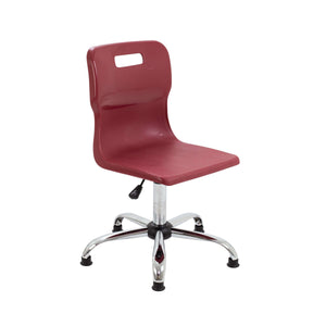 Titan Swivel Senior Chair with Chrome Base and Glides | Size 5-6 | Burgundy/Chrome