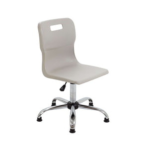 Titan Swivel Senior Chair with Chrome Base and Glides | Size 5-6 | Grey/Chrome
