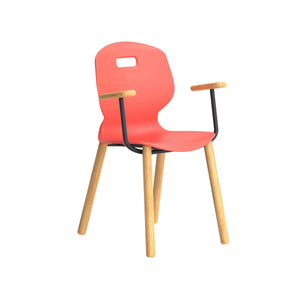 Titan Arc Wooden Four Leg Frame with Arms | Size 6 | Coral