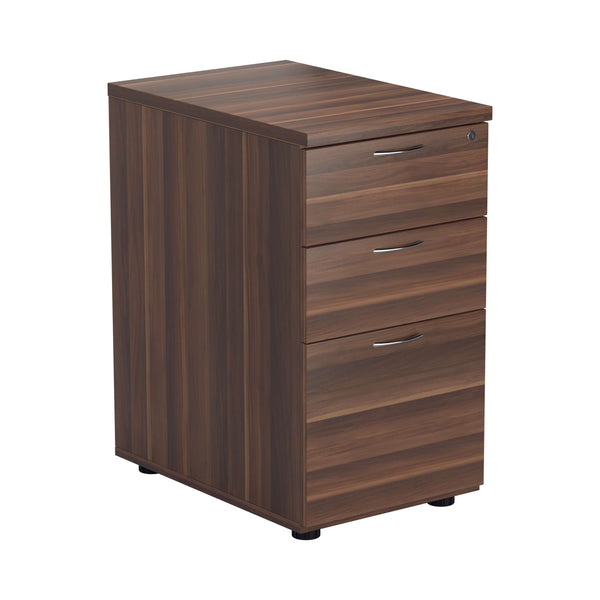 Essentials Desk High 3 Drawer Pedestal (FSC) | 600 Deep | Dark Walnut