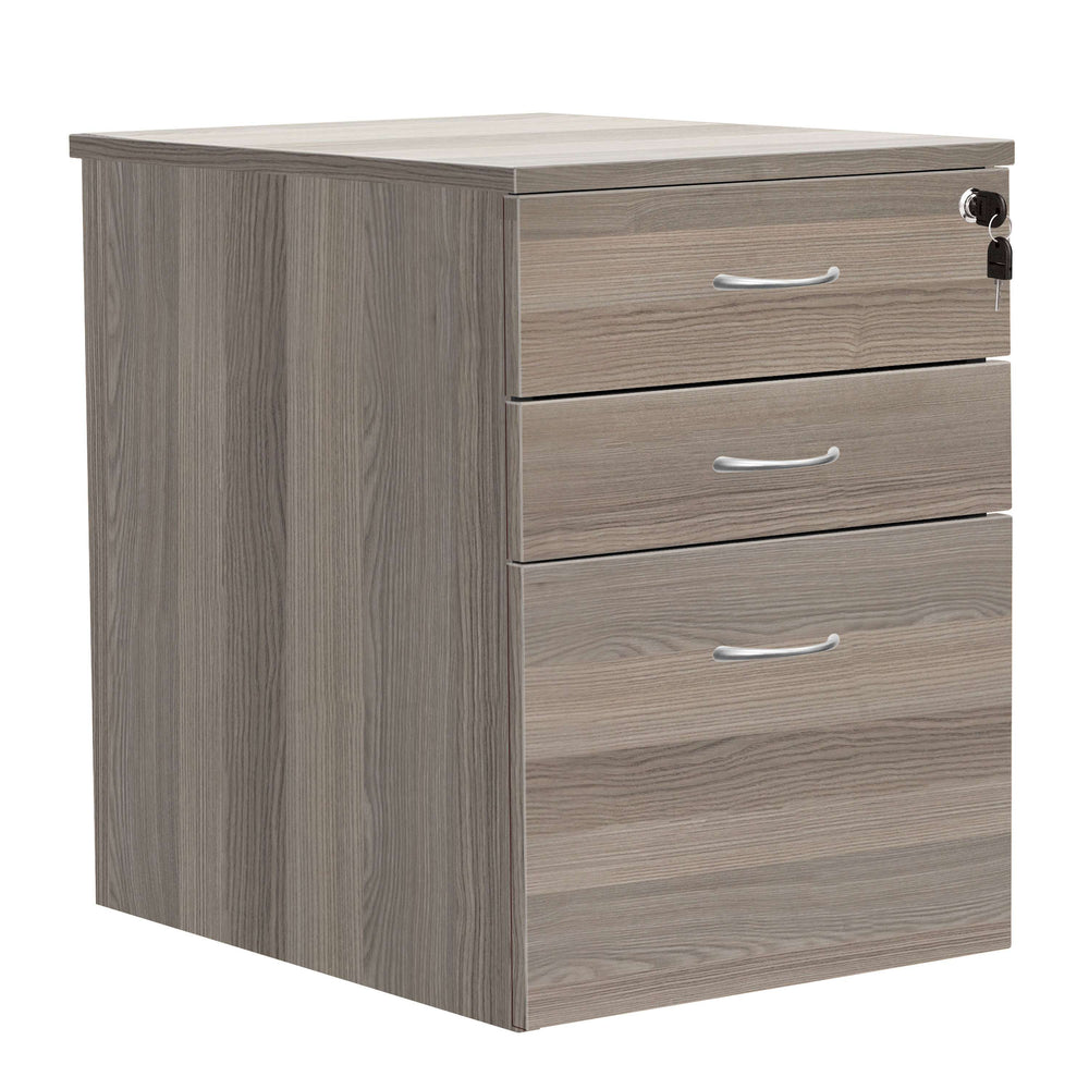 High Mobile Pedestal 3 Drawer (FSC) | Grey Oak