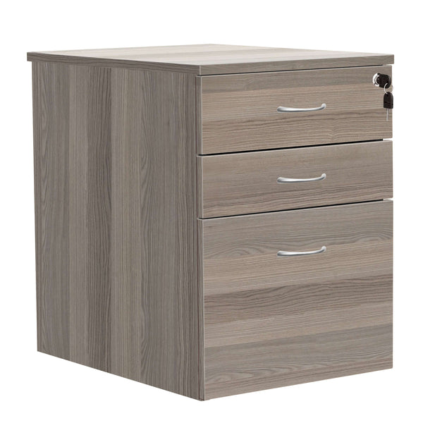 High Mobile Pedestal 3 Drawer (FSC) | Grey Oak