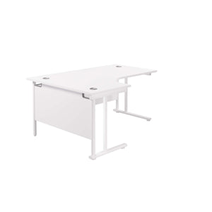 Twin Upright Left Hand Radial Desk (FSC) | 1600X1200 | White/White