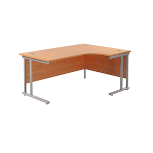 Twin Upright Right Hand Radial Desk (FSC) | 1600X1200 | Beech/Silver