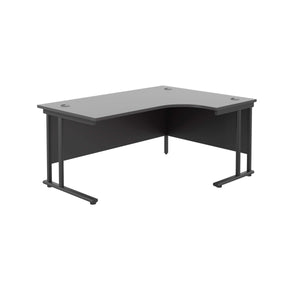 Twin Upright Right Hand Radial Desk (FSC) | 1600X1200 | Black/Black