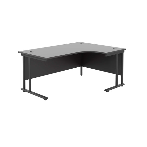 Twin Upright Right Hand Radial Desk (FSC) | 1600X1200 | Black/Black