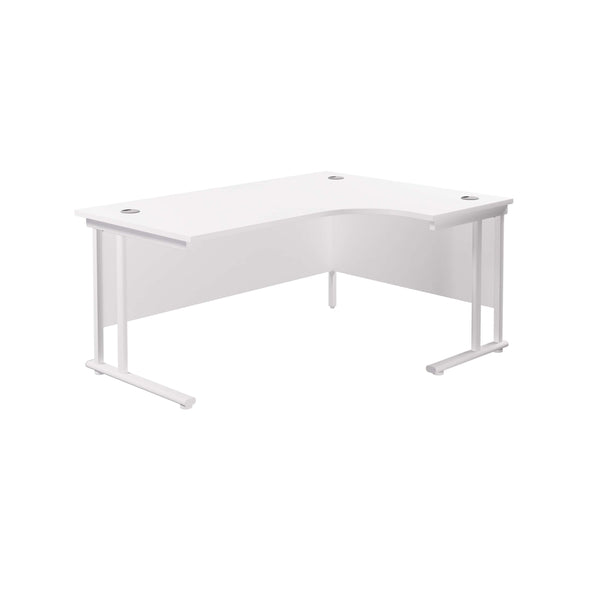 Twin Upright Right Hand Radial Desk (FSC) | 1600X1200 | White/White