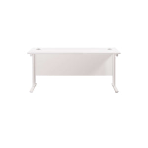 Twin Upright Rectangular Desk: 600mm Deep (FSC) | 1600X600 | White/White