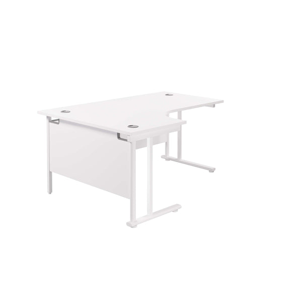 Twin Upright Left Hand Radial Desk (FSC) | 1800X1200 | White/White