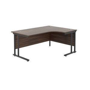Twin Upright Right Hand Radial Desk (FSC) | 1800X1200 | Dark Walnut/Black
