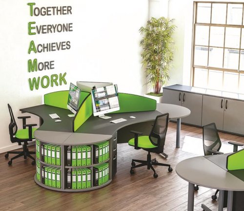 TRIPLE 120 Degree Office Desk Cluster