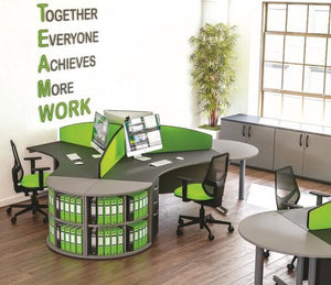 TRIPLE 120 Degree Office Desk Cluster
