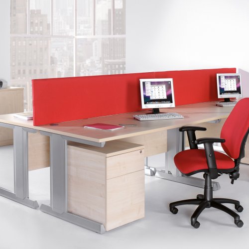 VIVO Rectangular Office Desk with Cable Management Facility