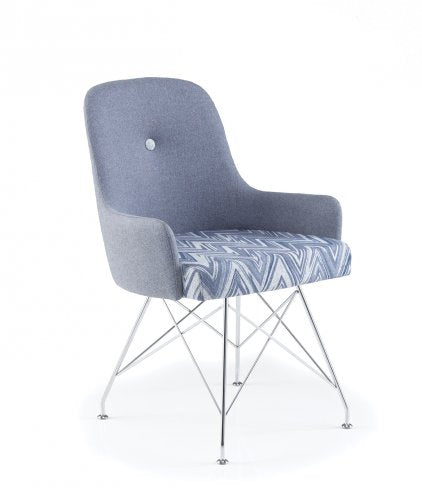 YIN Reception Chair with Chrome Wire Leg Base