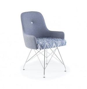 YIN Reception Chair with Chrome Wire Leg Base