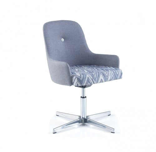 YIN Reception Chair with Chrome Swivel Base