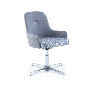 YIN Reception Chair with Chrome Swivel Base