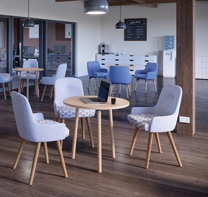 YIN Reception Chair with Wooden Leg Base