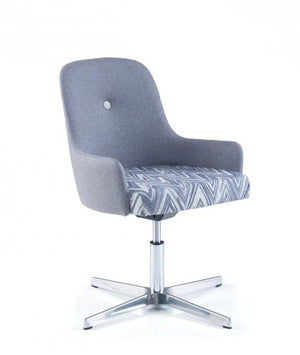 YIN Reception Chair with Chrome Swivel Base