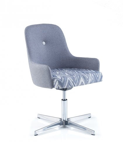 YIN Reception Chair with Chrome Swivel Base