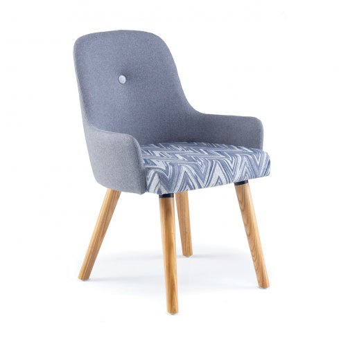 YIN Reception Chair with Wooden Leg Base