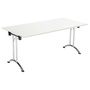 One Union Rectangular Folding Table (FSC) | 1600 X 800 | White/Chrome