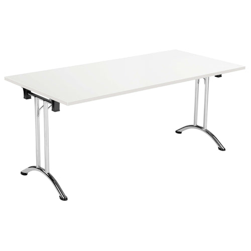 One Union Rectangular Folding Table (FSC) | 1600 X 800 | White/Chrome